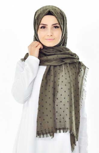 Ponponlu Shawl 19042-14 Khaki 19042-14