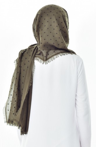 Ponponlu Shawl 19042-14 Khaki 19042-14