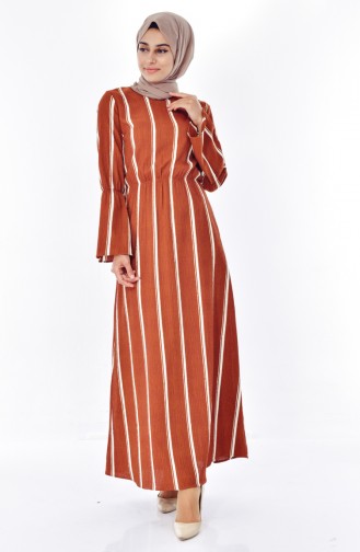 Brick Red Hijab Dress 6363A-01