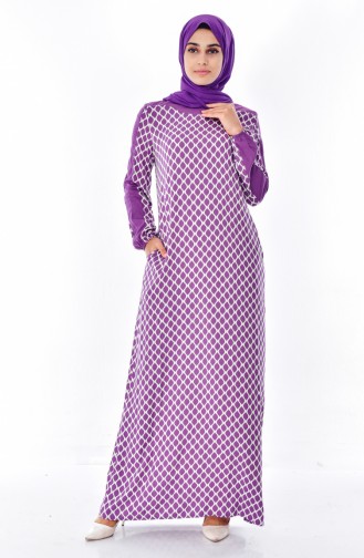 Violet Hijab Dress 1296-06