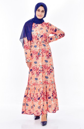 Orange Hijab Dress 40008-01