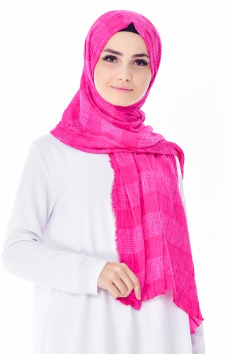 AKEL Plain Viscose Striped Cotton Shawl 001-204-03 Pink 001-204-03