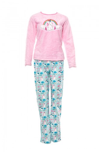 Ensemble Pyjama Bordé Pour Femme MLB1003-01 Rose 1003-01