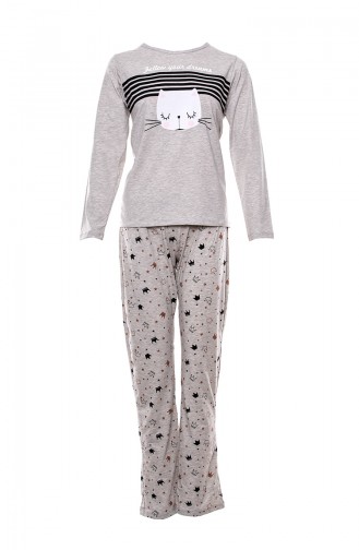 Ensemble Pyjama Imprimé Pour Femme MLB1014-01 Gris 1014-01