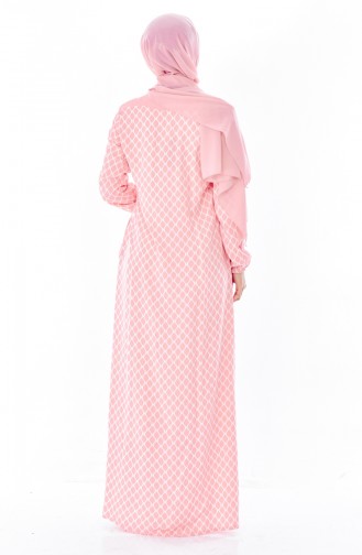 Salmon Hijab Dress 1296-08