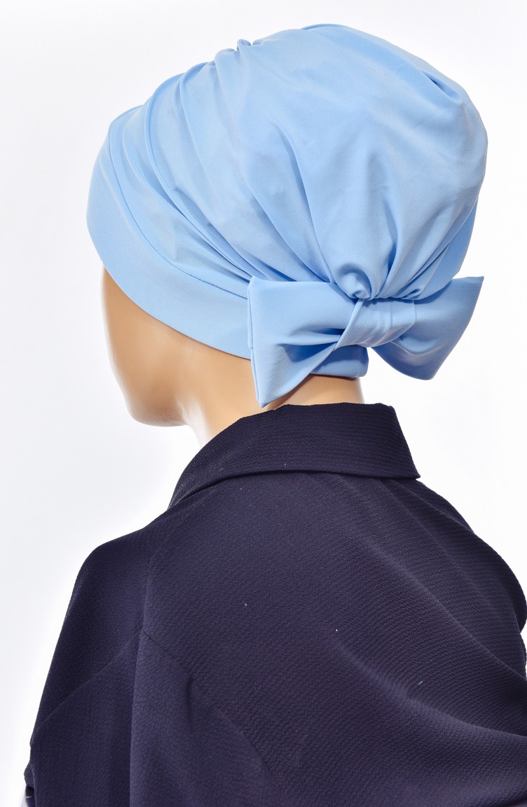 Bonnet Croise Double Face Avec Noeud 0023 08 Bleu Bebe 0023 08 Sefamerve