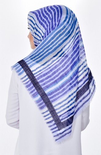 Striped Patterned Scarf 2084-04 Baby Bblue 04