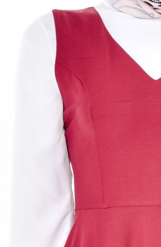 توبانور فستان بدون أكمام بتصميم سادة 2986-02 لون خمري 2986-02