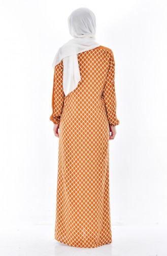 Mustard Hijab Dress 1296-09