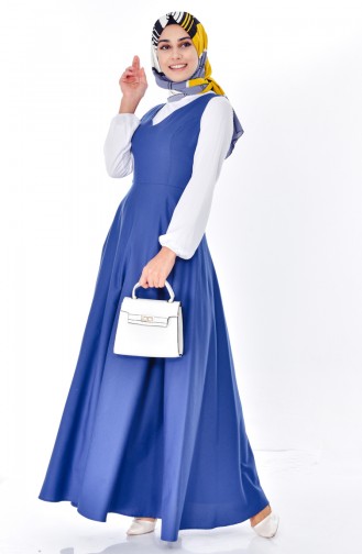 توبانور فستان بدون أكمام بتصميم سادة 2986 -01 لون نيلي 2986-01