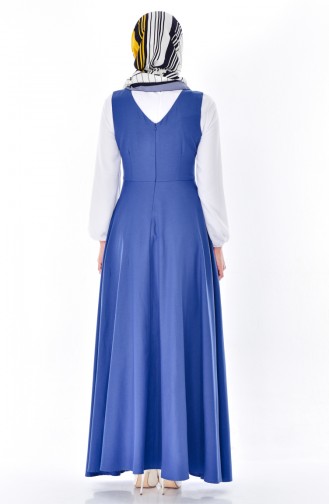 توبانور فستان بدون أكمام بتصميم سادة 2986 -01 لون نيلي 2986-01