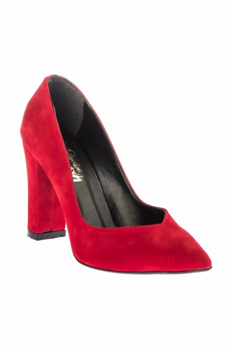 Bayan Ayakkabı A2030-18-01 Kırmızı Nubuk