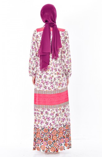 Cream Hijab Dress 1735-09