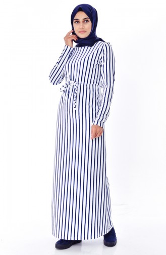 Navy Blue Hijab Dress 2028-02