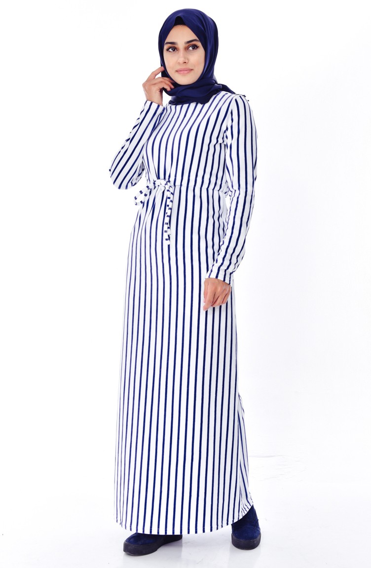 Navy Blue Hijab Dress 2028-02