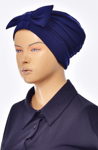 Çift Taraflı Fiyonklu Çapraz Bone 0023-04 Lacivert
