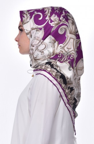 Desenli Eşarp 2081-01 Menekşe Rengi
