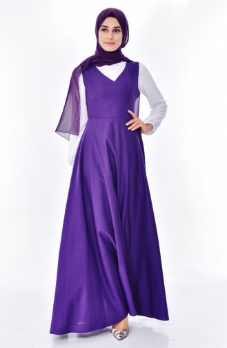 توبانور فستان بدون أكمام بتصميم سادة 2986-04 لون بنفسجي 2986-04