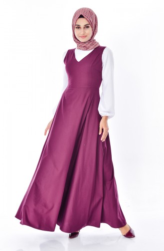 Plum Hijab Dress 2986-09