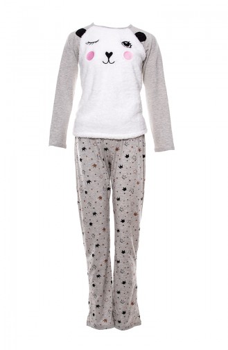 Ensemble Pyjama Imprimé Pour Femme MLB1015-01 Gris 1015-01