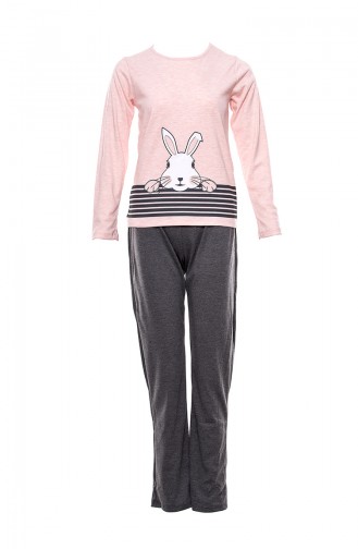 Patterned Women´s Pajamas Suit MLB1024-01 Pink 1024-01