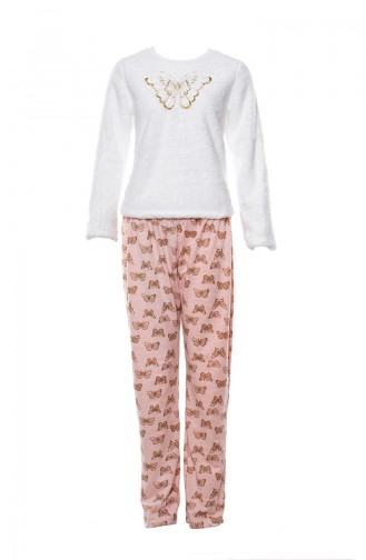 Ensemble Pyjama Bordé Pour Femme MLB1037-01 Rose 1037-01