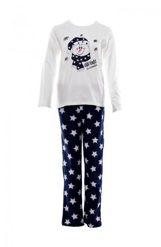 Ensemble Pyjama Imprimé Pour Femme MLB1038-01 Blanc 1038-01