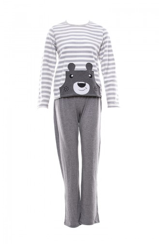Patterned Women´s Pajamas Suit MLB1054-01 Gray 1054-01