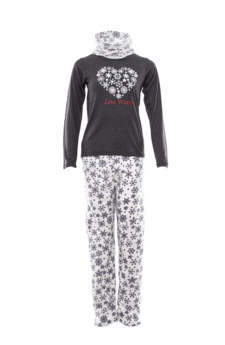 Embroidered Women´s 3 Pcs Pajamas Suit MLB2013-01 Smoked 2013-01