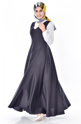 توبانور فستان بدون أكمام بتصميم سادة 2986-05 لون اسود 2986-05