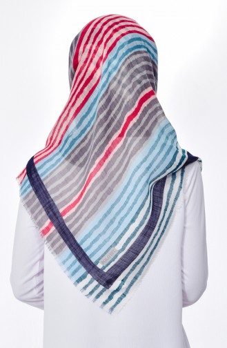 Striped Patterned Scarf 2084-06 Emerald Green 06
