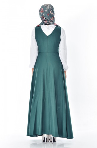 توبانور فستان بدون أكمام بتصميم سادة 2986-08 لون اخضر زُمردي 2986-08