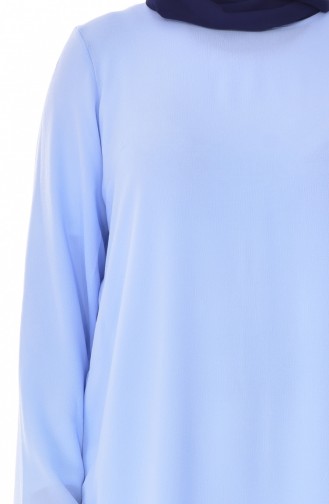 Large Size Zero Collar Tunic 20725B-03 Baby Blue 20725B-03
