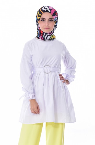 Belted Tunic 0725 -04 White 0725 -04