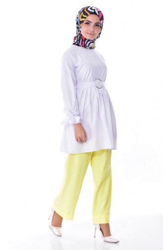 Belted Tunic 0725 -04 White 0725 -04