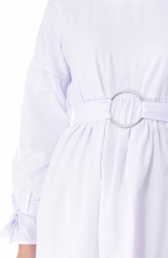 Belted Tunic 0725 -04 White 0725 -04