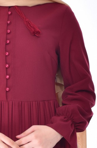 Pleated Dress 1297-07 Claret Red 1297-07