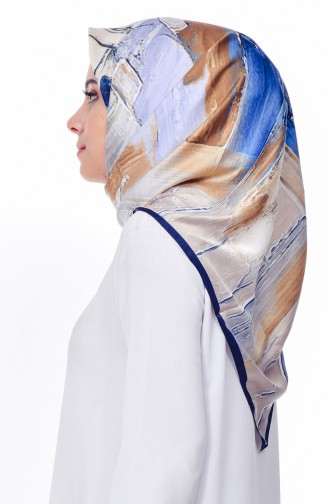 Karaca Poly Eşarp 90515-07 Lacivert Gri