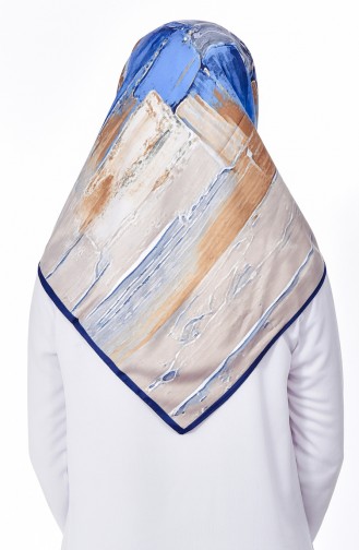 Karaca Poly Eşarp 90515-07 Lacivert Gri