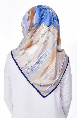 Karaca Poly Eşarp 90515-07 Lacivert Gri
