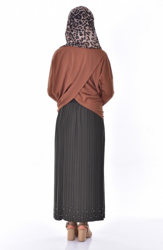 Pleated Skirt  5026-04 Khaki 5026-04