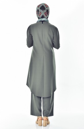 Asimetrik Tunik Pantolon İkil Takım 1004-02 Haki
