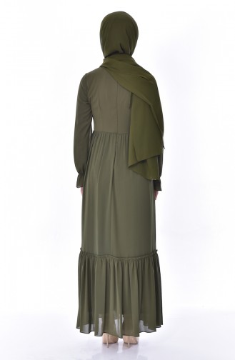 Khaki Hijab Dress 60706-04