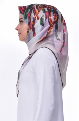 Karaca Desenli Eşarp 90514-03 Haki Krem