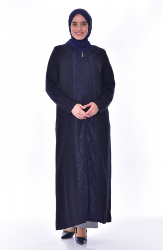 Übergröße Abaya mit Strasstein 2517-04 Dunkelblau 2517-04