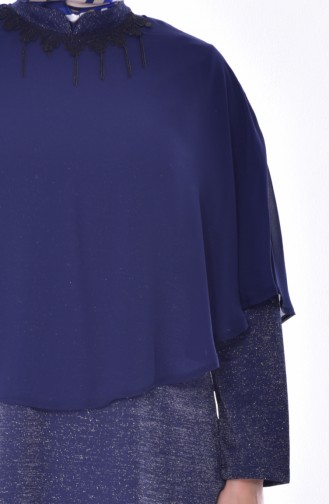 Large Size Silvery Tunic 4144-04 Navy 4144-04