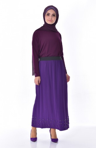 Pleated Skirt   5026-06 Purple 5026-06
