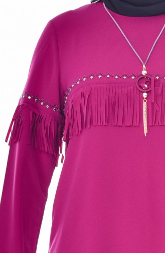 Tunique Asymétrique Imprimée de Pierre Grande Taille 1643-06 Plum 1643-06