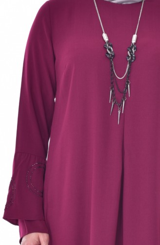 Tunique avec Collier Grande Taille 1646-06 Plum 1646-06