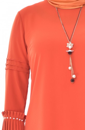 Tunique Asymétrique Perlées Grande Taille 1645-01 Orange 1645-01
